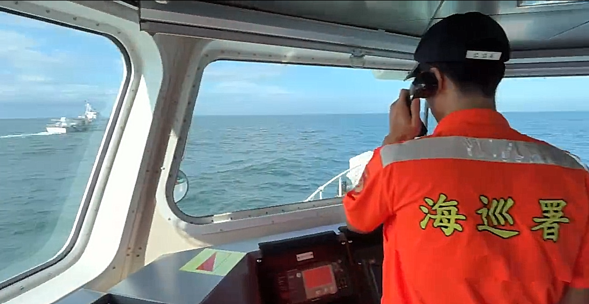 中華民國海巡署驅離中國海警船畫面 圖片來源：海巡署金馬澎分署提供